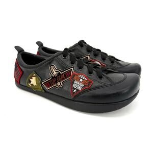 Earth Black Athletic Shoes with Red Accents